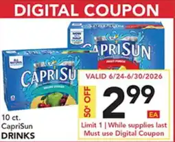 Pete's Fresh Market 10 ct. CapriSun DRINKS offer