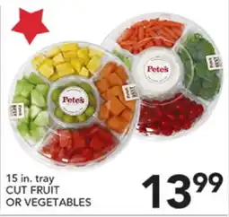 Pete's Fresh Market PETE'S 15 IN. TRAY CUT FRUIT OR VEGETABLES offer