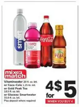 Safeway Vitaminwater, Coca-Cola, Gold Peak Tea, Glaceau Smartwater offer