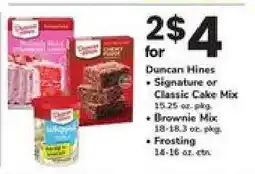 Safeway Duncan Hines Cake Mix, Brownie Mix, Frosting offer