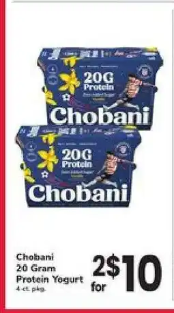Safeway Chobani 20 Gram Protein Yogurt offer