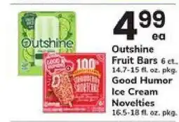 Safeway Outshine Fruit Bars & Good Humor Ice Cream Novelties offer