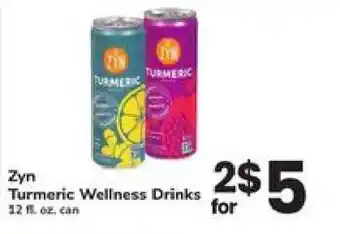 Safeway Zyn Turmeric Wellness Drinks offer