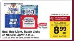 Safeway Bud, Bud Light, Busch Light or Natural Light offer