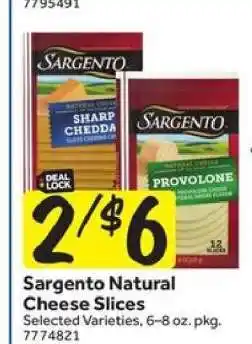 Stop&Shop Sargento Natural Cheese Slices offer
