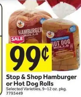 Stop&Shop Stop & Shop Hamburger or Hot Dog Rolls offer
