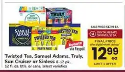 Safeway Twisted Tea, Samuel Adams, Truly, Sun Cruiser or Sinless offer