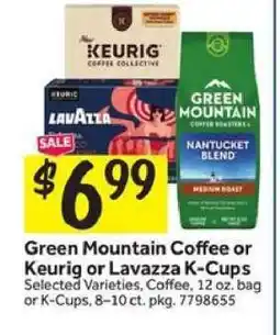 Stop&Shop Green Mountain Coffee or Keurig or Lavazza K-Cups offer