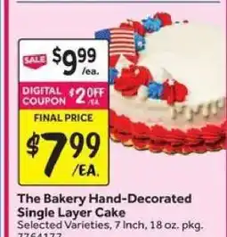 Stop&Shop The Bakery Hand Decorated Single Layer Cake offer