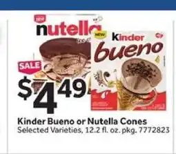 Stop&Shop Kinder Bueno or Nutella Cones offer