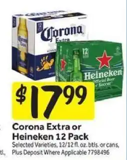 Stop&Shop Corona Extra or Heineken 12 Pack offer