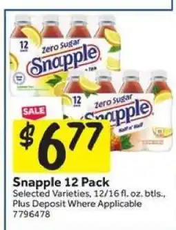 Stop&Shop Snapple 12 Pack offer