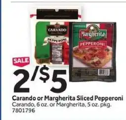 Stop&Shop Carando or Margherita Sliced Pepperoni offer