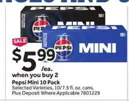 Stop&Shop Pepsi Mini 10 Pack offer