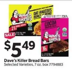 Stop&Shop Dave's Killer Bread Bars offer