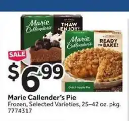 Stop&Shop Marie Callender's Pie offer