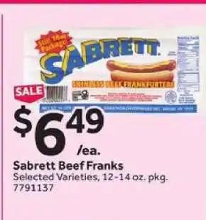 Stop&Shop Sabrett Beef Franks offer