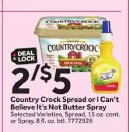 Stop&Shop Country Crock Spread or I Can't Believe It's Not Butter Spray offer