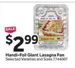 Stop&Shop HANDI-FOIL GIANT LASAGNA PAN offer