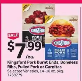 Stop&Shop Kingsford Pork Burnt Ends, Boneless Ribs, Pulled Pork or Carnitas offer