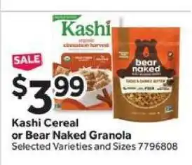 Stop&Shop Kashi Cereal or Bear Naked Granola offer