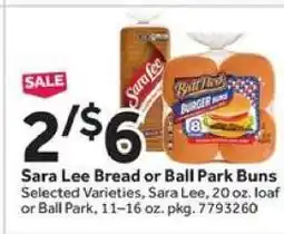 Stop&Shop Sara Lee Bread or Ball Park Buns offer