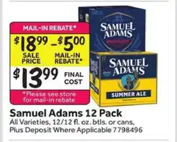 Stop&Shop Samuel Adams 12 Pack offer