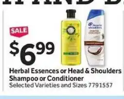 Stop&Shop Herbal Essences or Head & Shoulders Shampoo or Conditioner offer