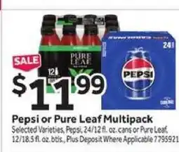 Stop&Shop Pepsi or Pure Leaf Multipack offer