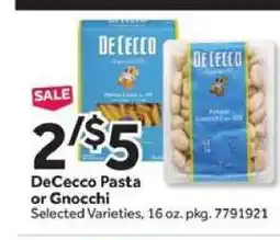 Stop&Shop DeCecco Pasta or Gnocchi offer