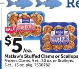 Stop&Shop Matlaw's Stuffed Clams or Scallops offer