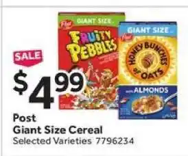 Stop&Shop Post Giant Size Cereal offer