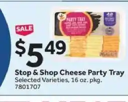 Stop&Shop Stop & Shop Cheese Party Tray offer