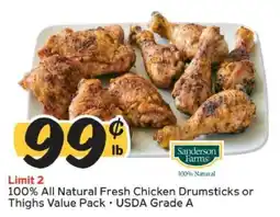 Winn Dixie Sanderson Farms Chicken Drumsticks or Thighs offer