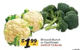 Winn Dixie Broccoli Bunch or Cauliflower offer