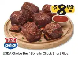 Winn Dixie USDA Choice Beef Bone-In Chuck Short Ribs offer