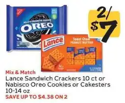 Winn Dixie Lance Sandwich Crackers or Nabisco Oreo Cookies offer