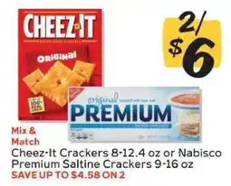 Winn Dixie Cheez-It Crackers or Nabisco Premium Saltine Crackers offer