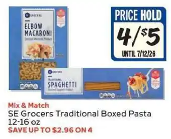 Winn Dixie SE Grocers Traditional Boxed Pasta offer