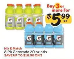 Winn Dixie 8 Pk Gatorade 20 oz btls offer