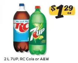 Winn Dixie 2 L 7UP, RC Cola or A&W offer