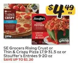 Winn Dixie SE Grocers Rising Crust or Thin & Crispy Pizza or Stouffer's Entrées offer