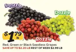 Winn Dixie Red, Green or Black Seedless Grapes offer