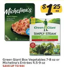 Winn Dixie Green Giant Box Vegetables or Michelina's Entrees offer