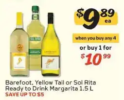 Winn Dixie Barefoot, Yellow Tail or Sol Rita Ready to Drink Margarita 1.5 L offer