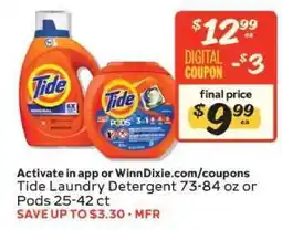 Winn Dixie Tide Laundry Detergent offer