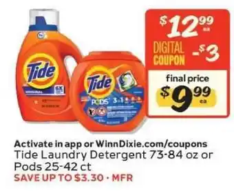 Winn Dixie Tide Laundry Detergent offer