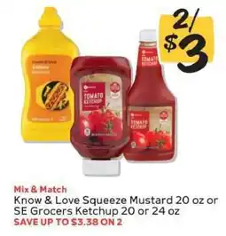 Winn Dixie Know & Love Squeeze Mustard 20 oz or SE Grocers Ketchup 20 or 24 oz offer