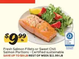 Winn Dixie Fresh Salmon Fillets or Sweet Chili Salmon Portions offer