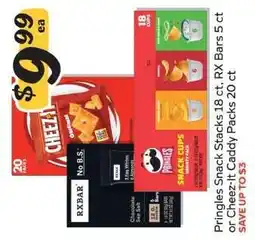 Winn Dixie Pringles Snack Stacks 18 ct, RX Bars 5 ct or Cheez-It Caddy Packs 20 ct offer